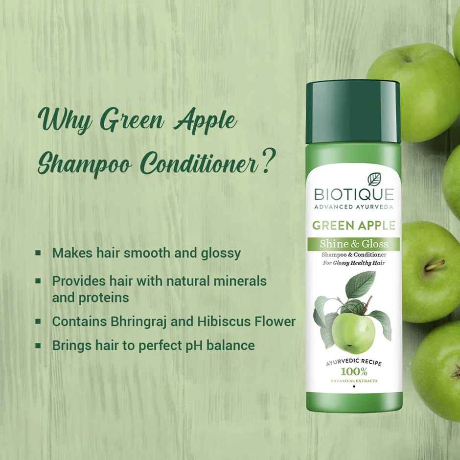 Biotique Green Apple Shine & Gloss Shampoo With Conditioner