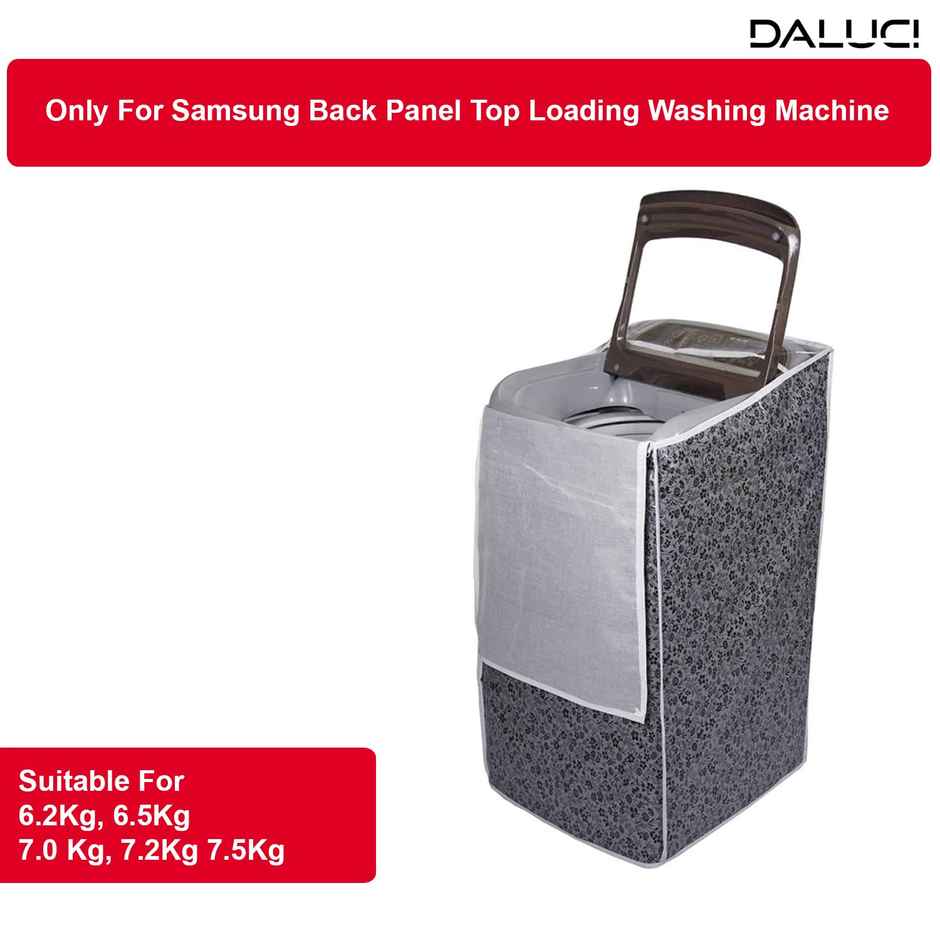 Daluci Top Load Washing Machine Cover - Samsung - 6.2-7.5 kg | Black & Grey | 55 x 55 x 92 cm