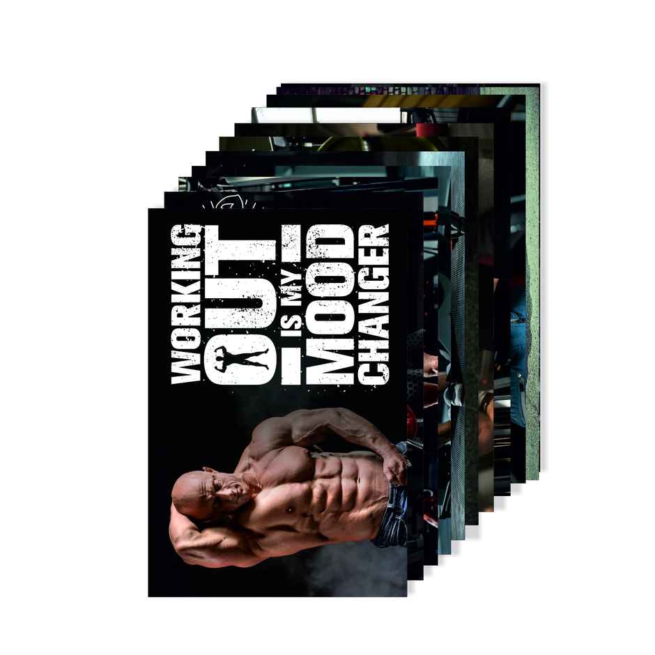 Paper Plane Design Motivational Gym/Fitness Workout Posters | Set of 10 | (12 Inch x 18 Inch) D6