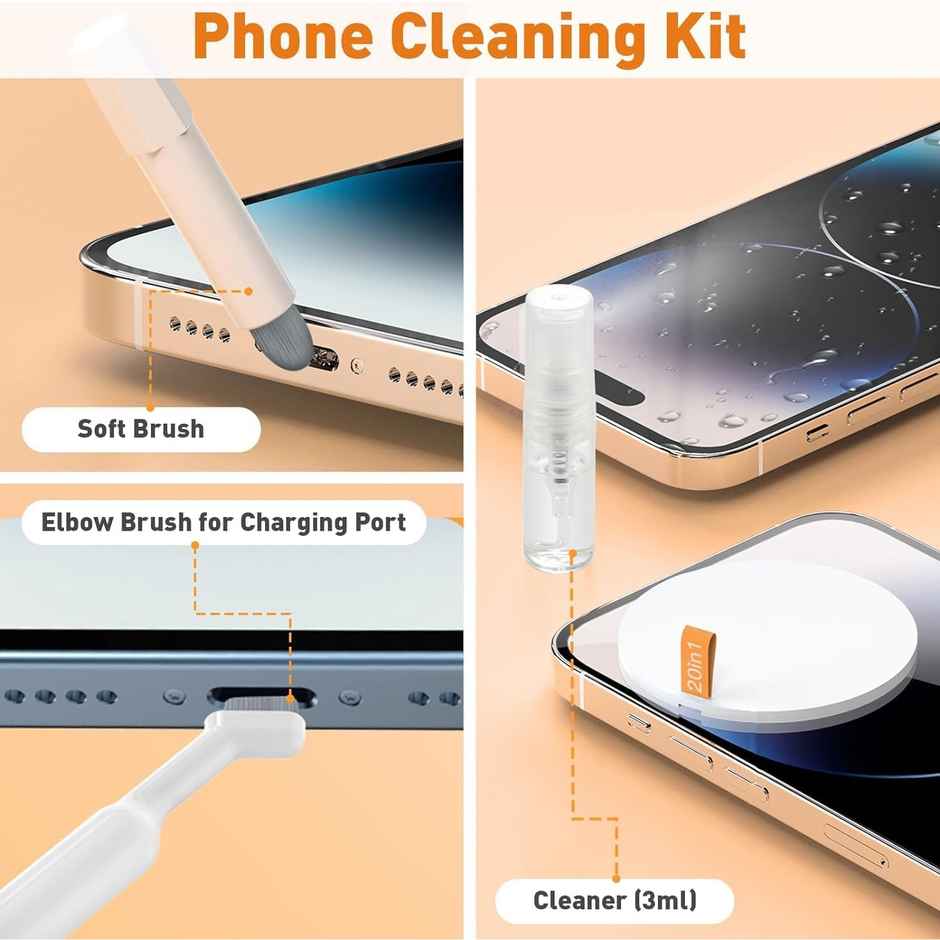 Sounce 20 in 1 Multi Use Laptop & Gadget Cleaning kit with Dust Removal Blown - White