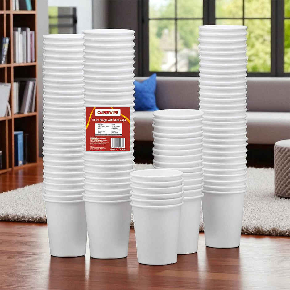 Paper Cups Disposable Glass | 200 ml | Careswipe