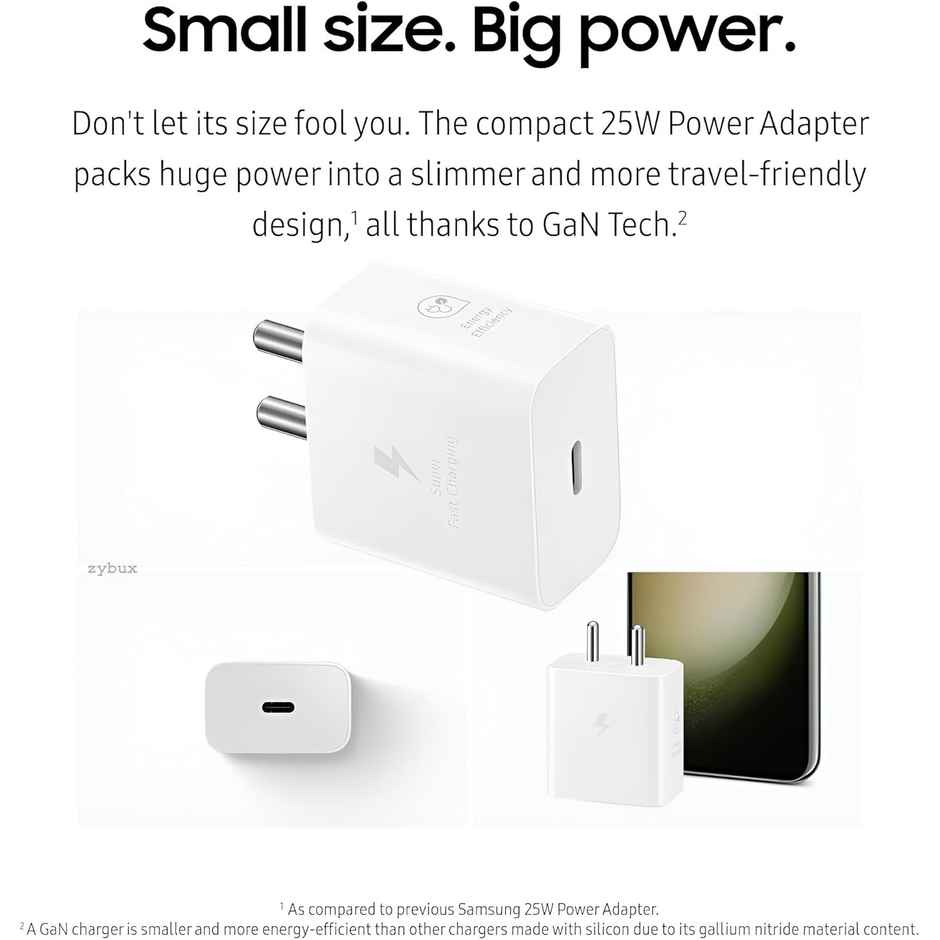 Ailkin 25W GaN Charger Adaptor for Samsung Phones | White