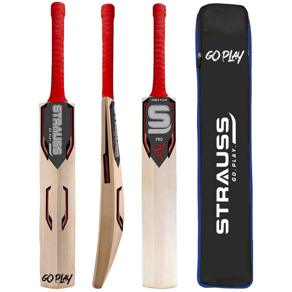 Strauss Pro cricket bat Size-SH, (Black & Red)