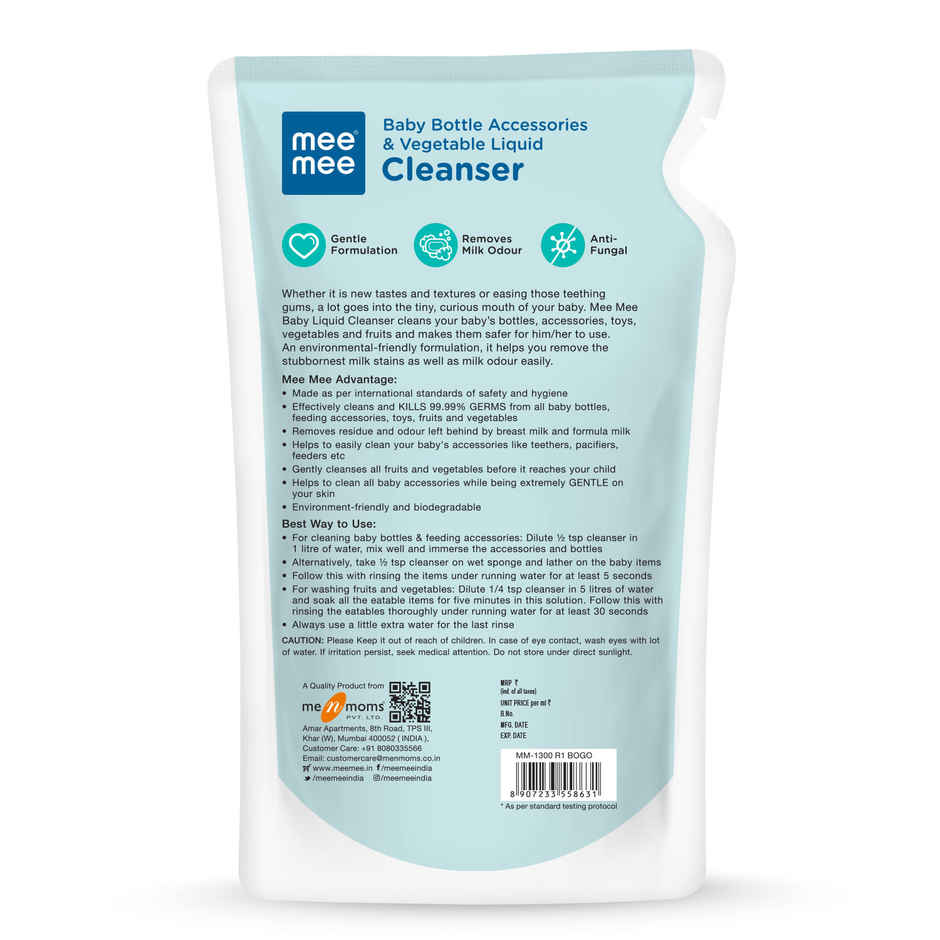 Mee Mee Anti-Bacterial Baby Liquid Cleanser Refill Pack