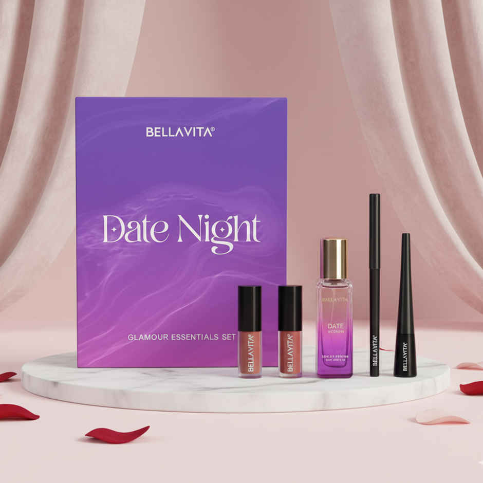 Bella Vita Date Night Gift Set for Women | 2 Mini Liquid Lipstick, Kajal, Eyeliner, Date Perfume