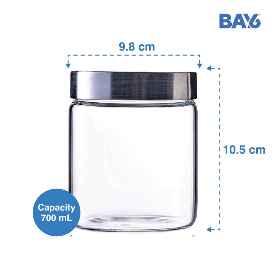 BAY6 Premium Imported Borosilicate Glass Jar -700 ml