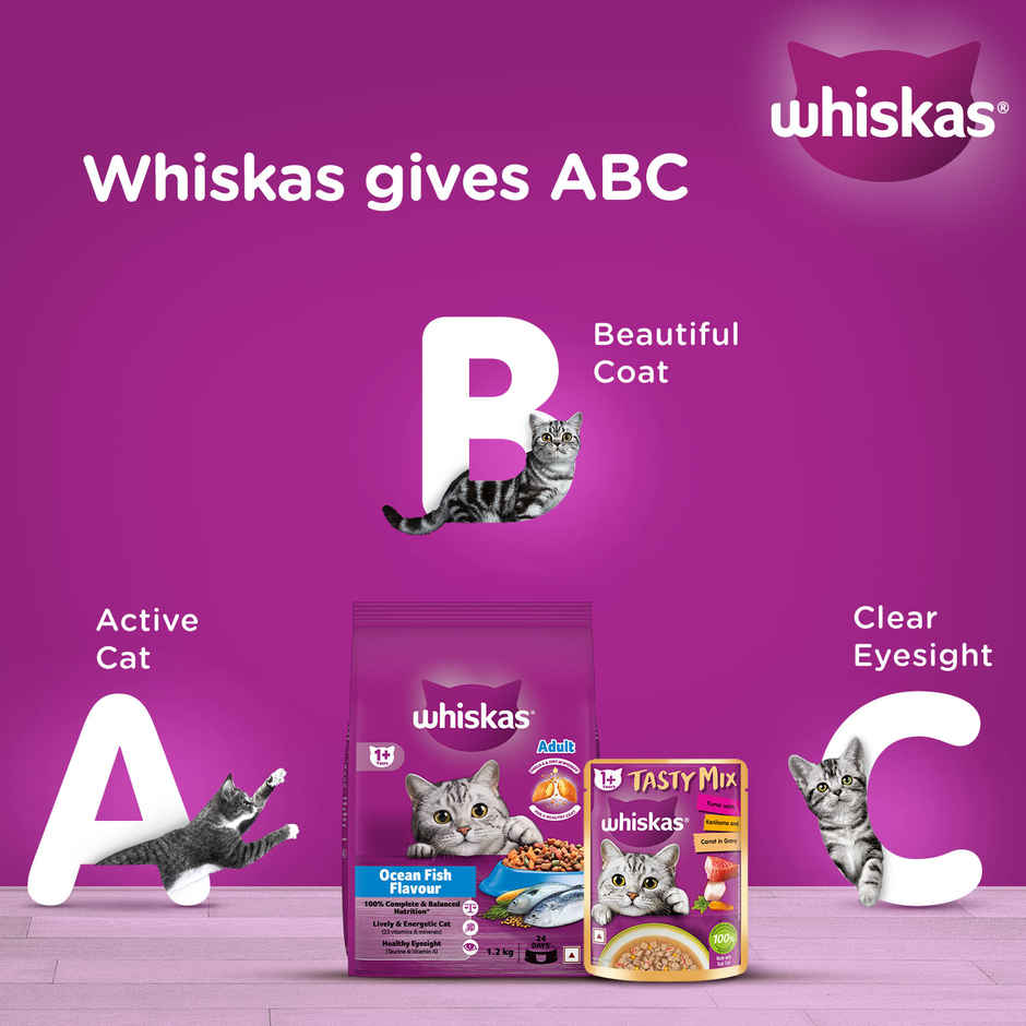 Whiskas Tasty Mix Adult Wet Cat Food, Tuna with Kanikama & Carrot in Gravy