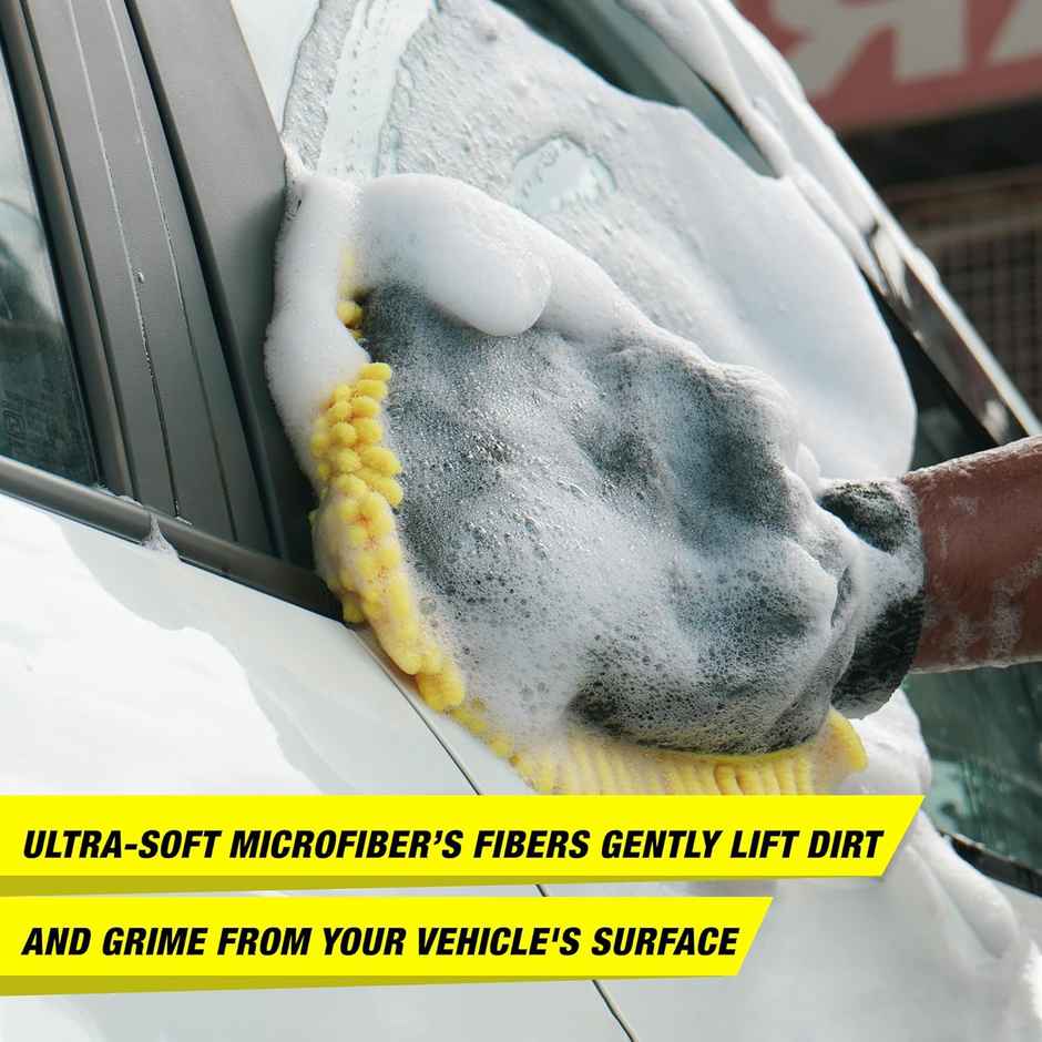 Wavex Microfiber 2-in-1 Car Wash Mitt | Dual-Sided for Car Wash and Car Wax