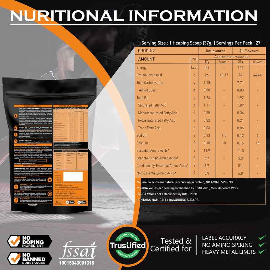 Nakpro Perform Whey Protein Concentrate Mango 24G Protein 5.3G Bcaa