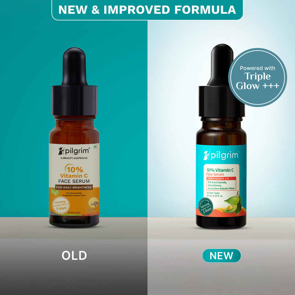 Pilgrim 10% Vitamin C Face Serum For Daily Brightness Helps Reduce Dark Spots & Evens Skin Tone