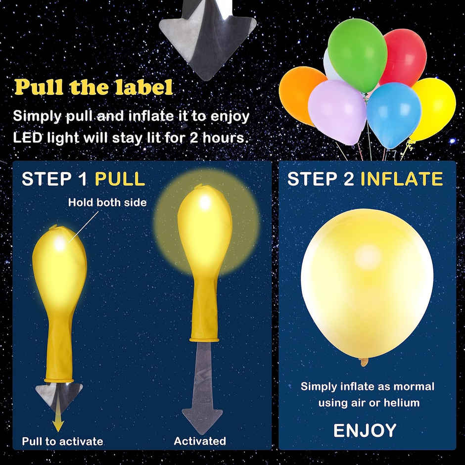 Party Propz Multicolor Led Balloons For Party Decoration