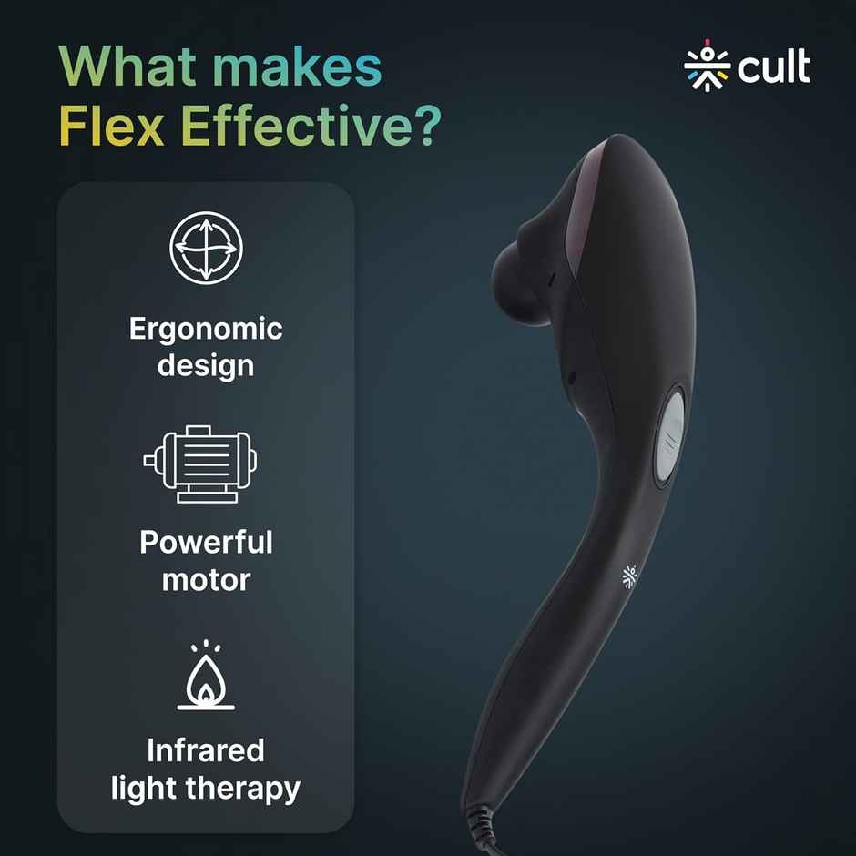 Cult Flex, Corded Electric Handheld Full Body Massager, 4 Interchangeable Heads, Full body Massager