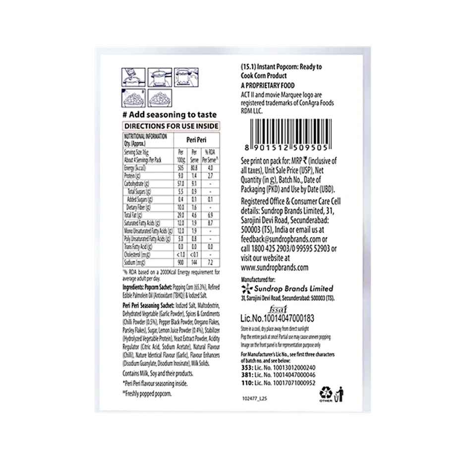 Act II Microwave Popcorn | Peri Peri, Hot & Fresh in 3 mins