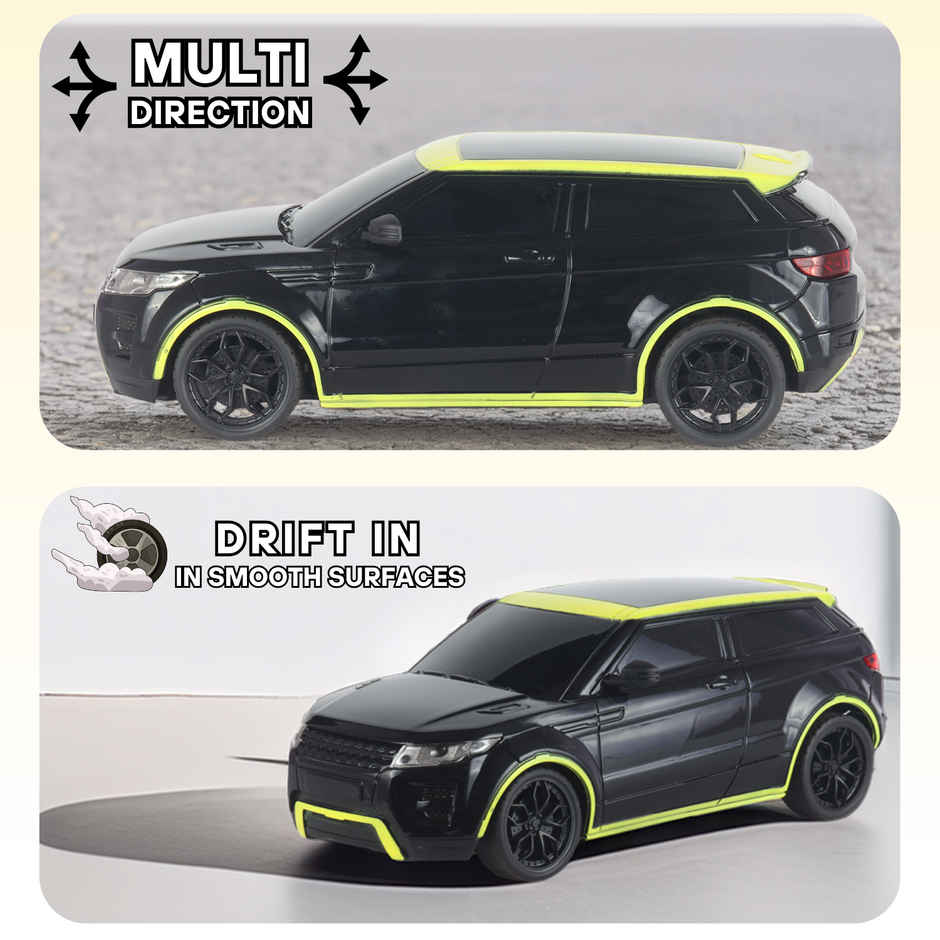Race N Roll 1:24 Rechargeable Hi Speed Mini Remote Control Car | Rov Black & Lime Top