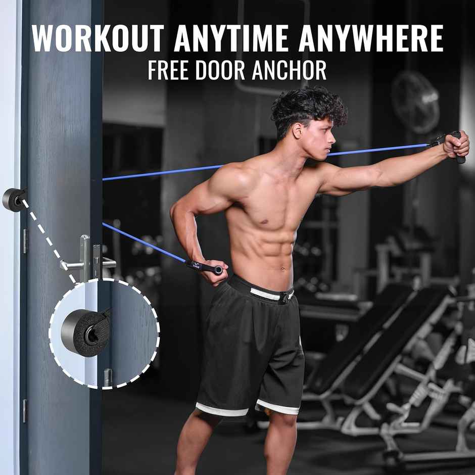 Slovic Tube Resistance Band for Full Body Workout & Exercise-Natural and Unbreakable Rubber