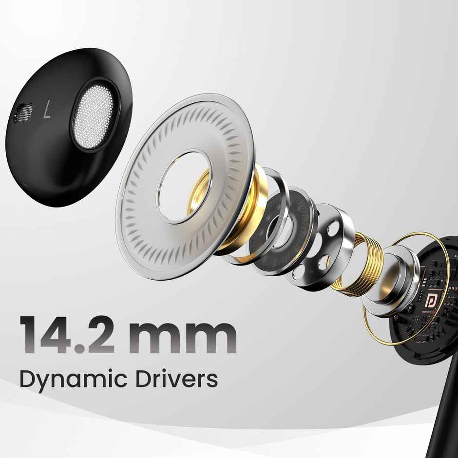 Portronics Conch Theta A in Ear 3.5mm Wired Earphones with In Line HD Mic, Powerful Audio (Black)