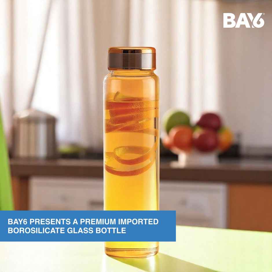BAY6 Premium Imported Borosilicate Glass Bottle | 600 ml