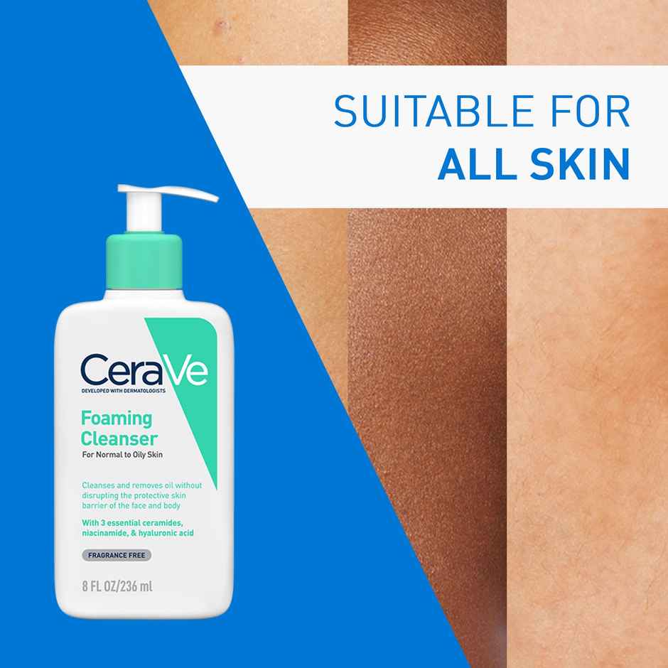 CeraVe Foaming Cleanser Face Wash For Oily Skin With Hyaluronic Acid, Ceramides & Niacinamide
