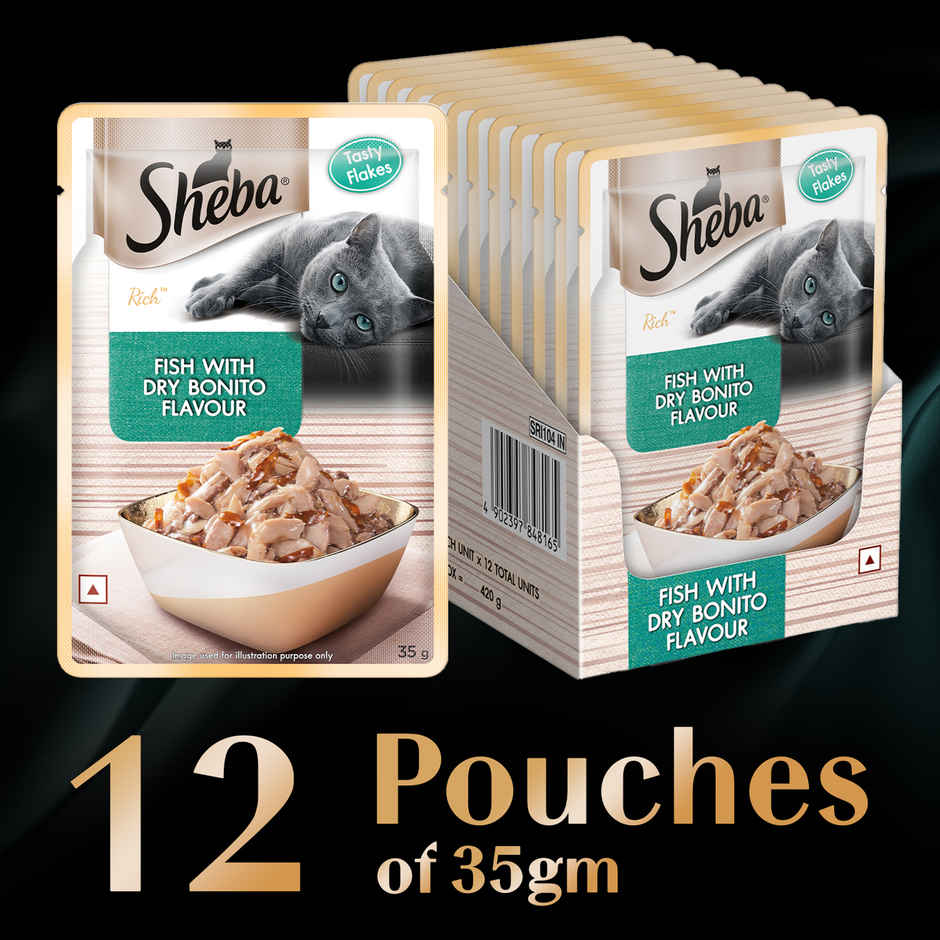 Sheba Rich Adult Fish with Dry Bonito Flavour Wet Cat Food