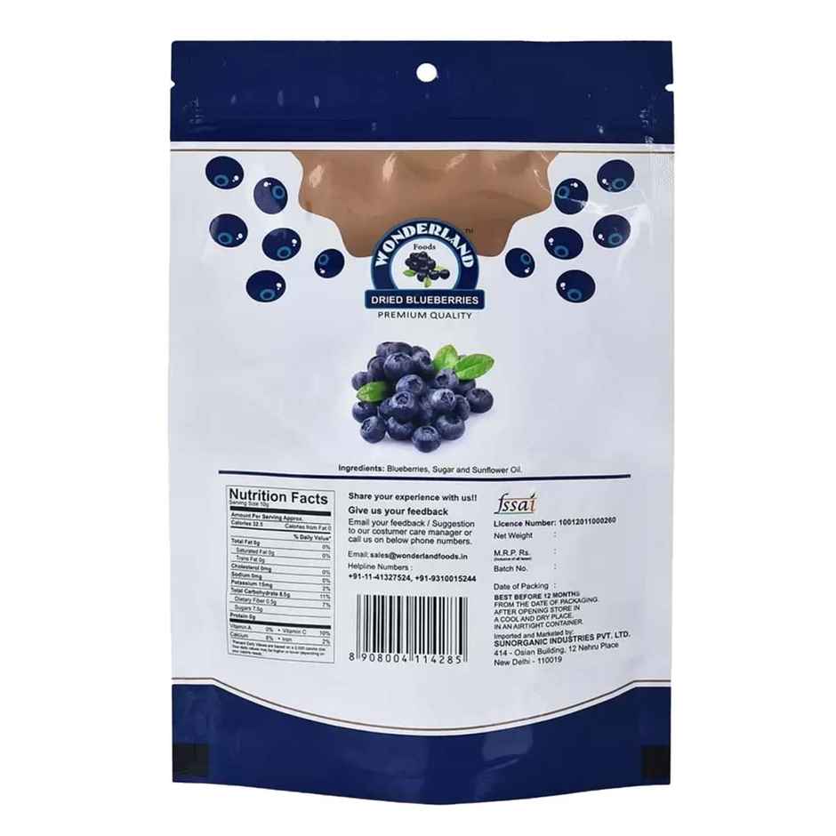 Wonderland Foods Dried Blueberries