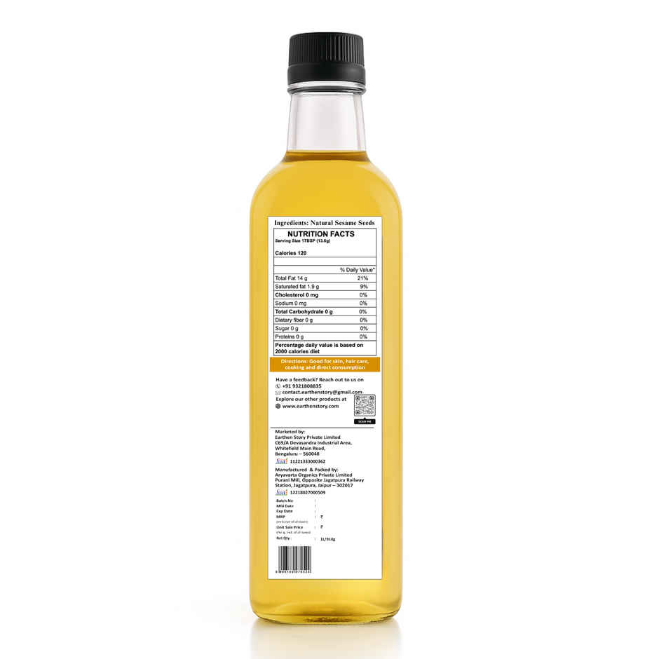 Earthen Story Sesame (Til/Gingelly) Cold Pressed Oil | Organic