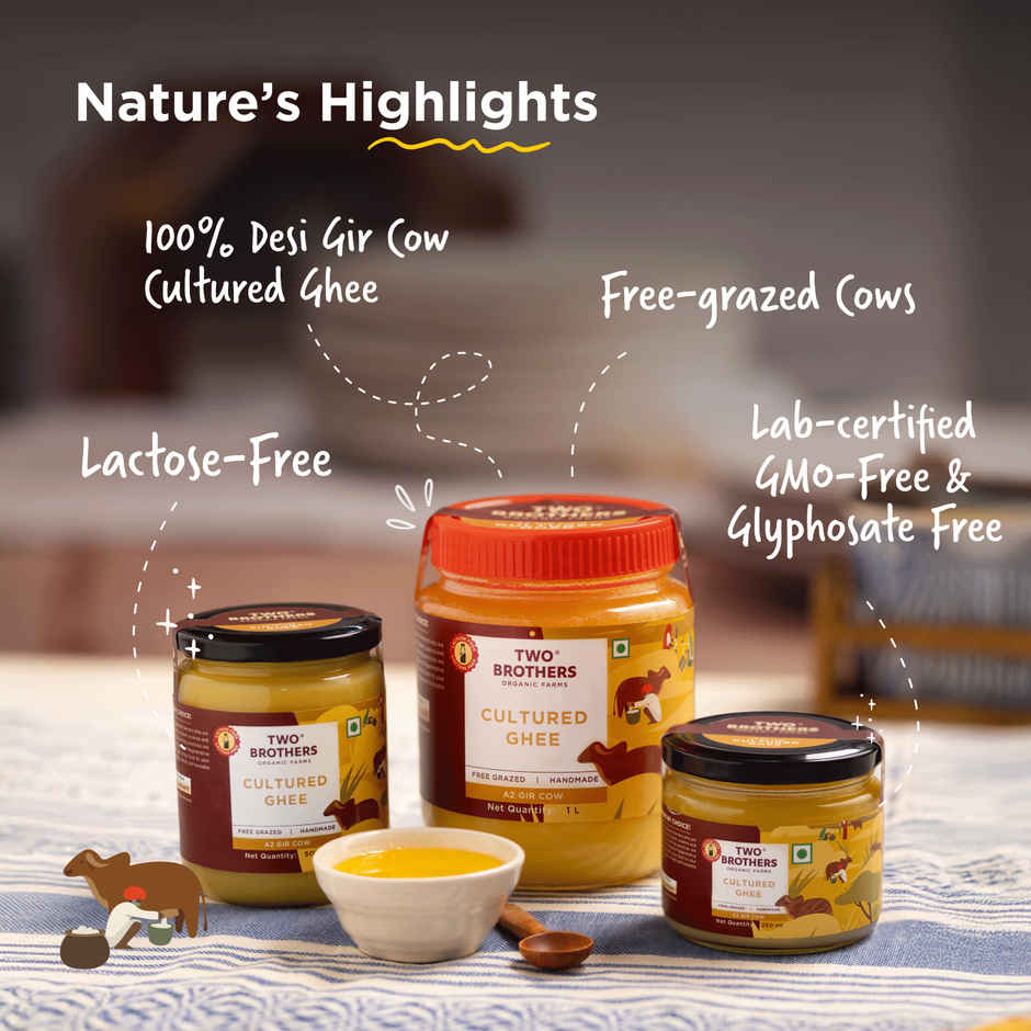Two Brothers A2 Cow Cultured Ghee Desi Gir Cow | Jar