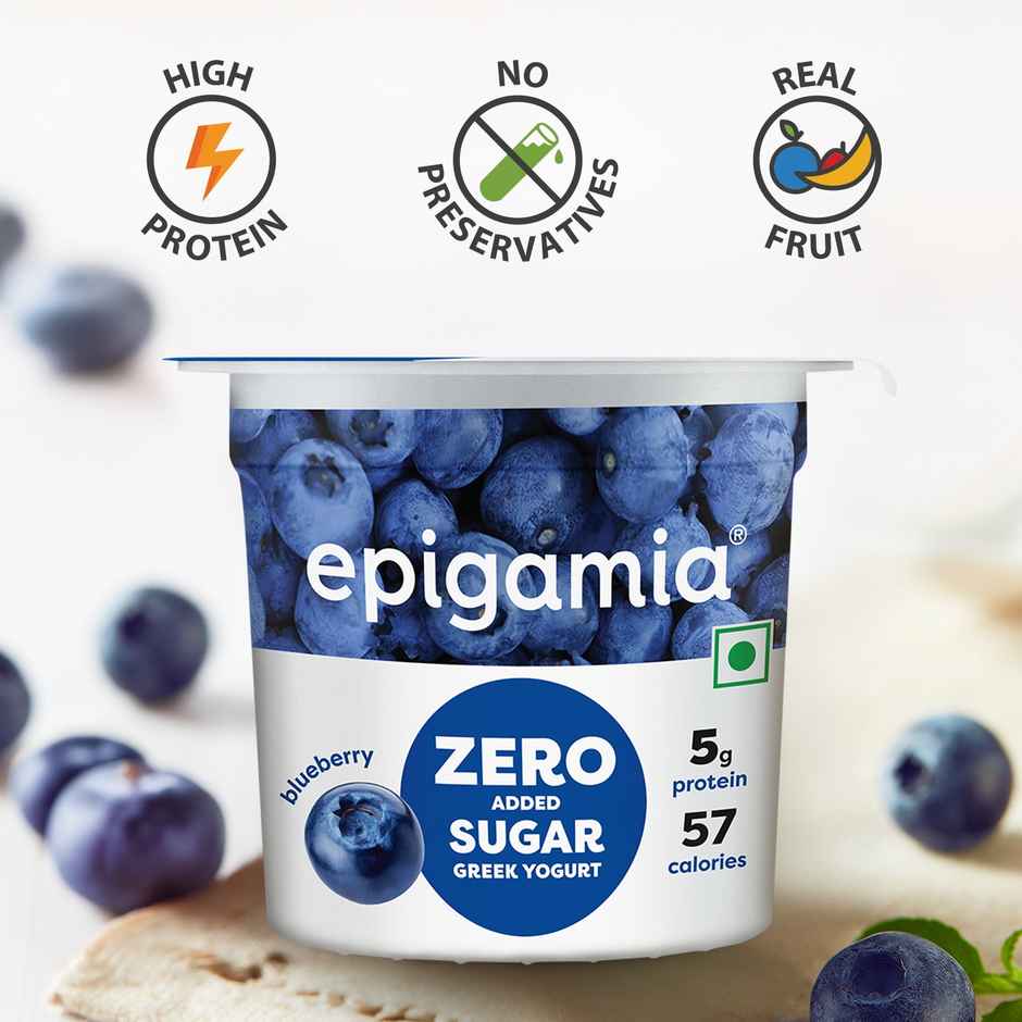 Epigamia No Added Sugar Blueberry Yogurt