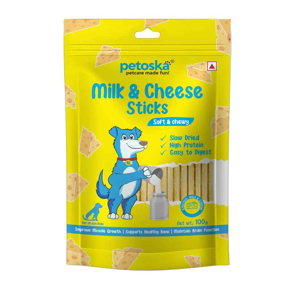 Petoska Dog Treats Milk & Cheese Chicken Sticks
