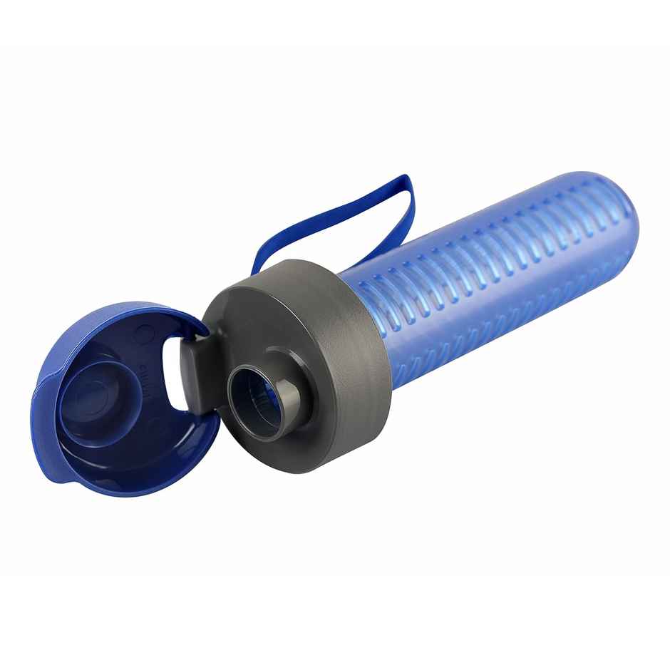 Cello Fruit Infuser Glass Water Bottle 750ml, Blue | Wide Sealed Flip-Top Cap, Leak-Proof, Durable