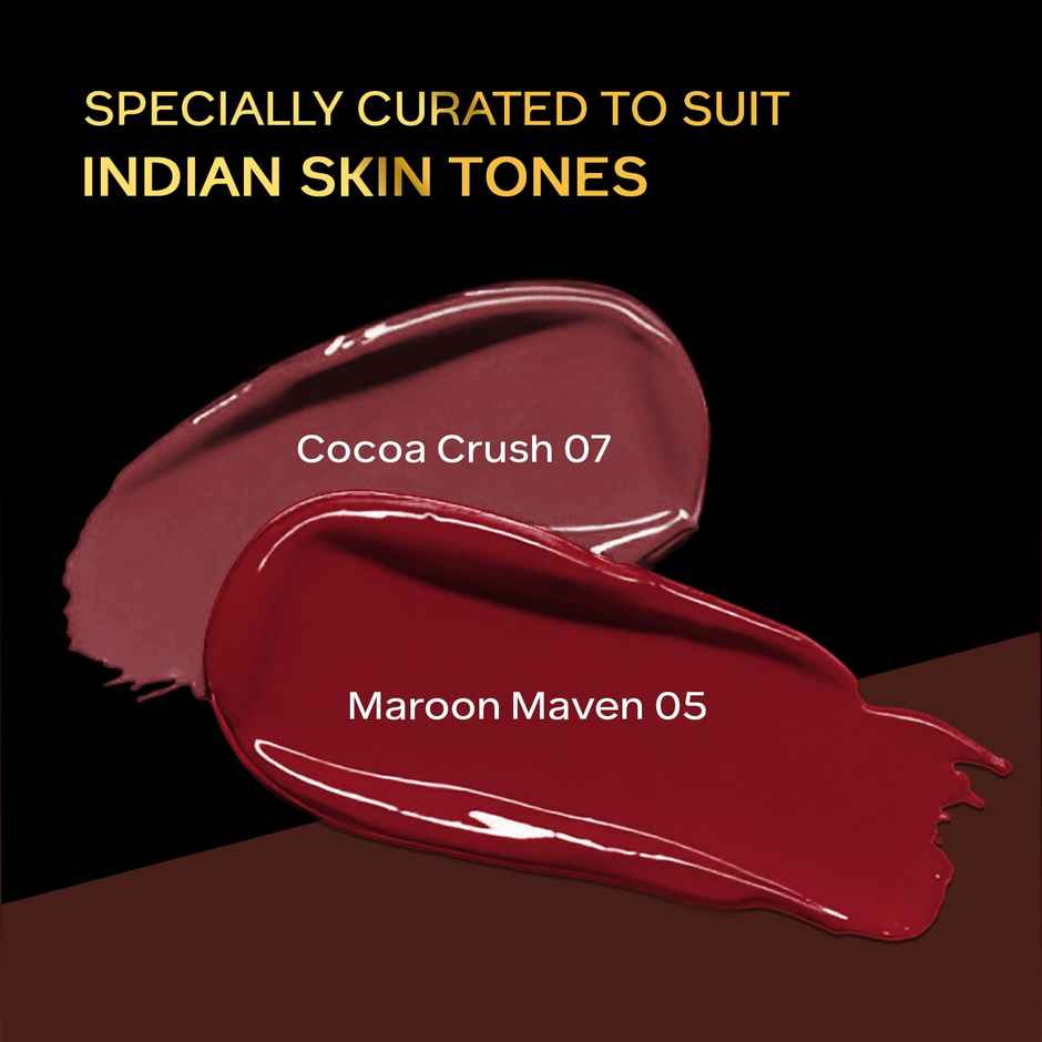 FACES CANADA Comfy Matte Wow Liquid Lipstick - The Bold Edit | Cocoa Crush 07 + Maroon Maven 05