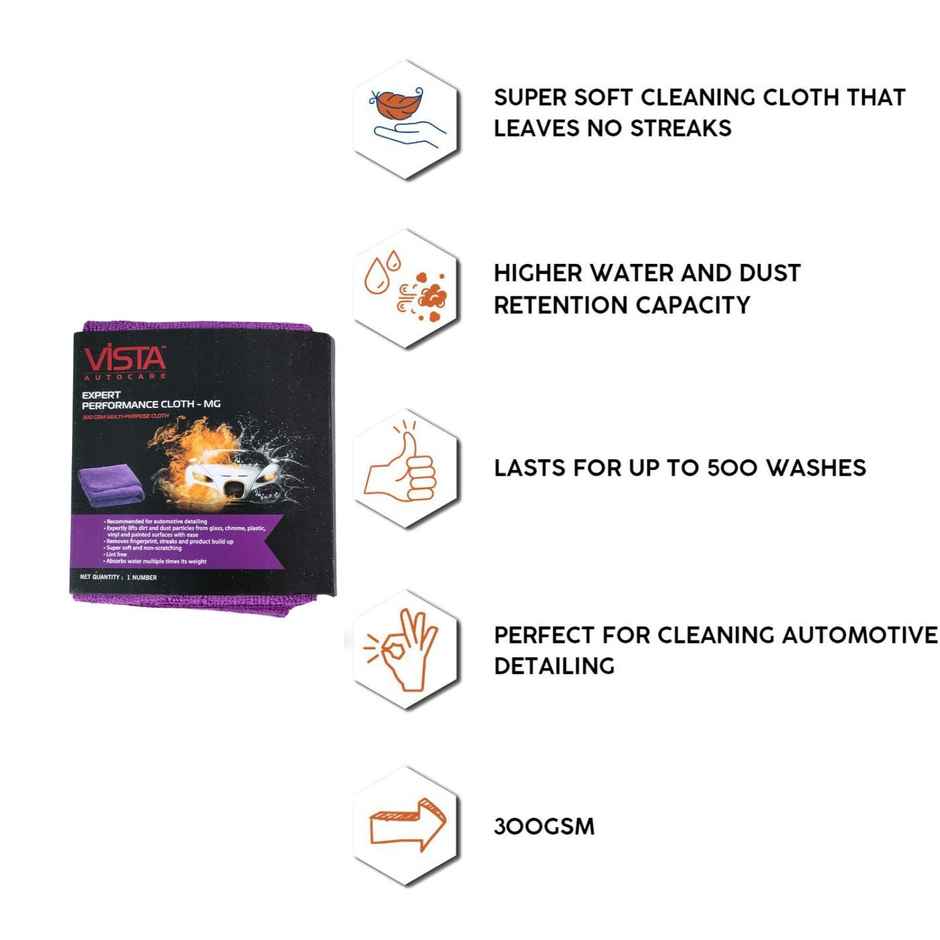 Vista Auto Care Expert Car Cleaning Cloth - Microfibre | Vehicle Cleaner