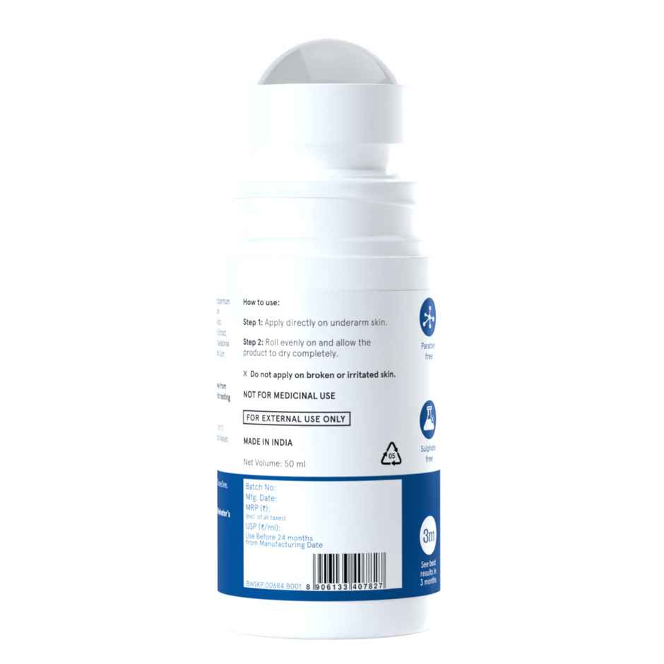 Be Bodywise 6% AHA BHA Under Arm Roll On | Controls Odour & Reduces Pigmentation | Flora Fragrance