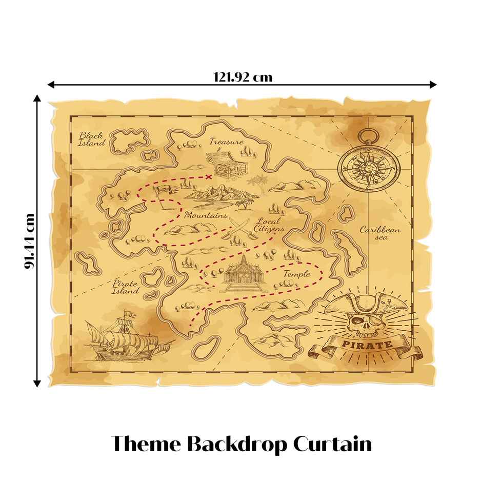 Just Party Pirates Theme Birthday Decoration Kit - Pack Of 100