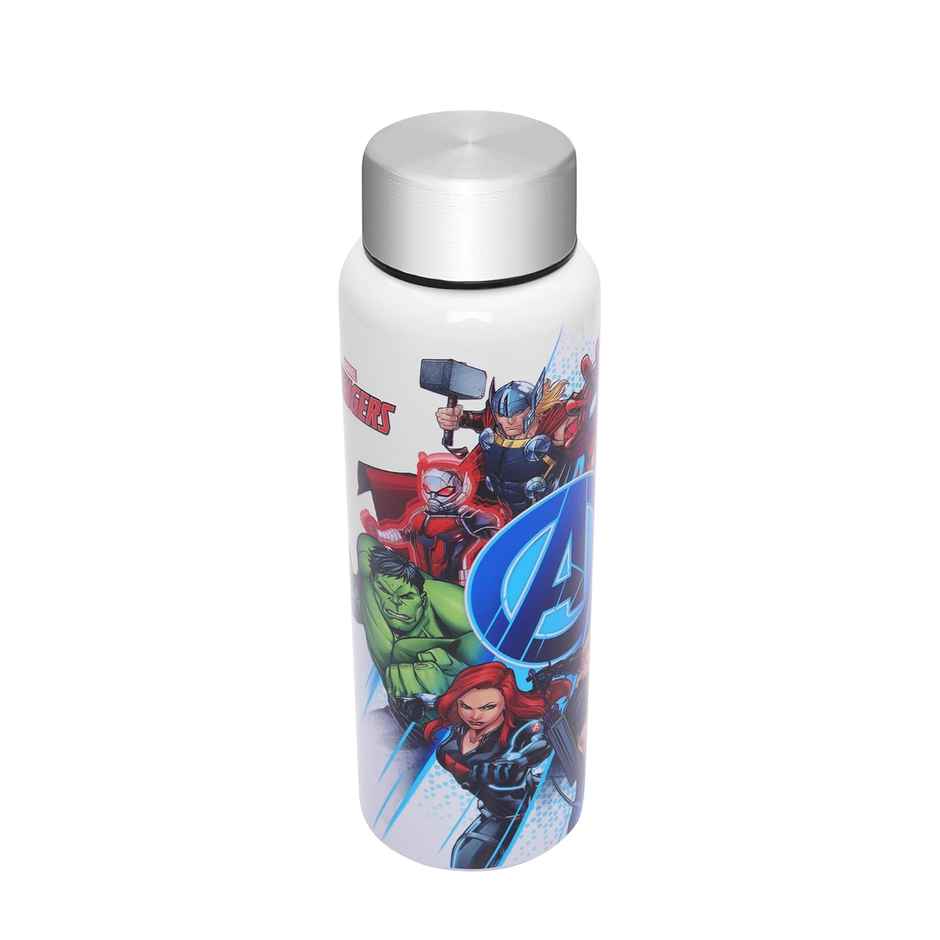Jaypee Plus Stainless Steel Galaxy Prime Marvel Avengers Kids Water Bottle | White | 1 L