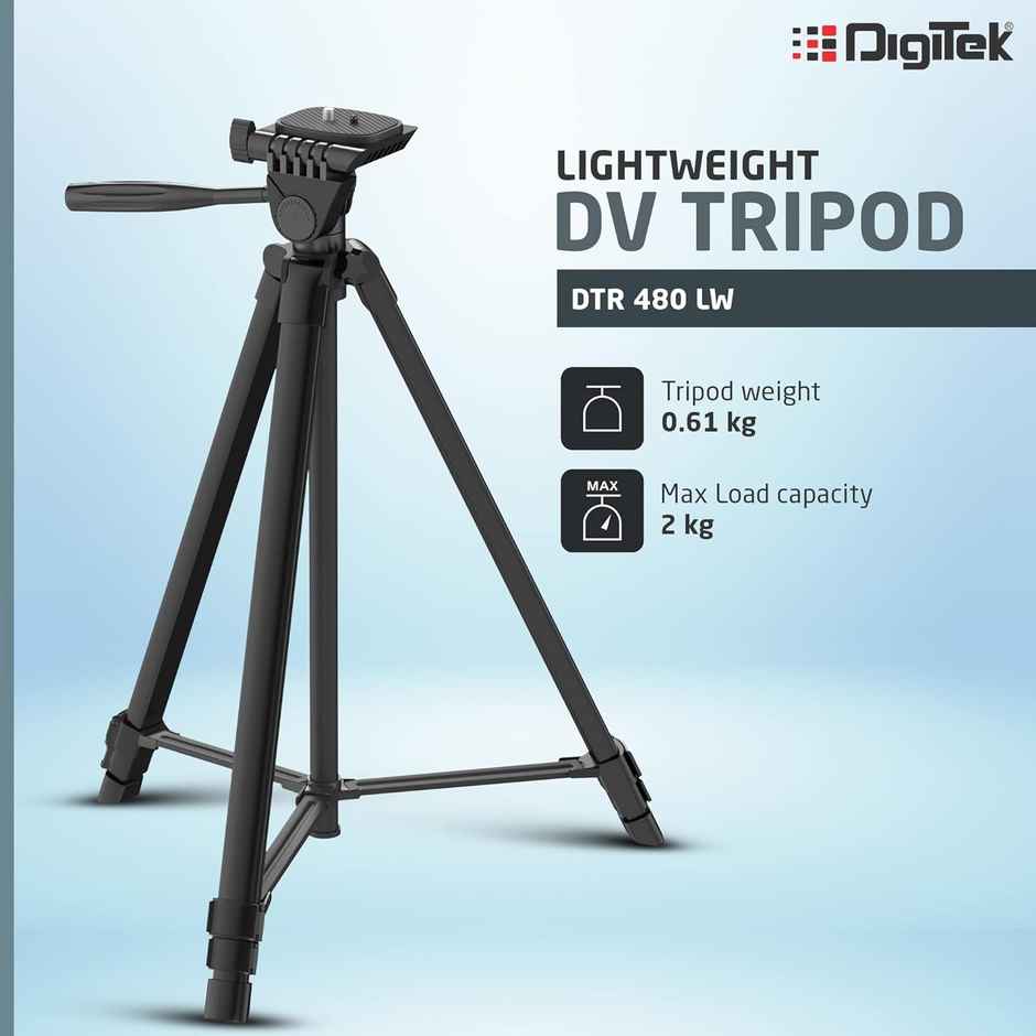 Digitek Dtr 480Lw 57 Inch Portable Aluminium Alloy Tripod With Smartphone Holder & 360� Ball Head