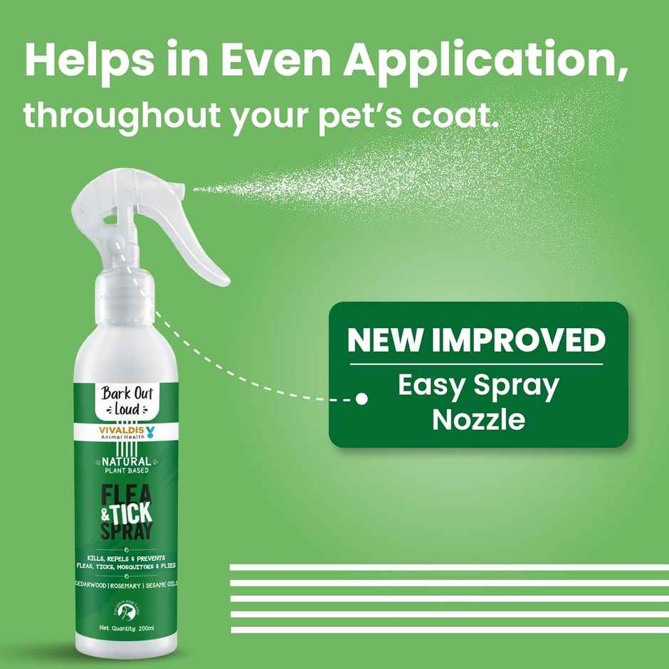 Bark Out Loud Natural Tick And Flea Spray | For Dogs And Cats (200ml) & Bark Out Loud Natural Tick And Flea Shampoo | For Cats & Dogs (200ml) Combo