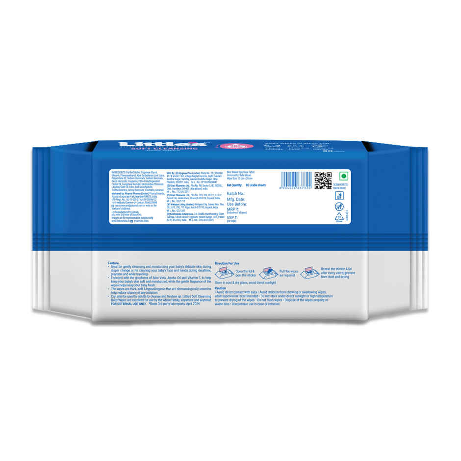 Littles Expert Baby Care Little's Soft Cleansing Baby Wipes Lid