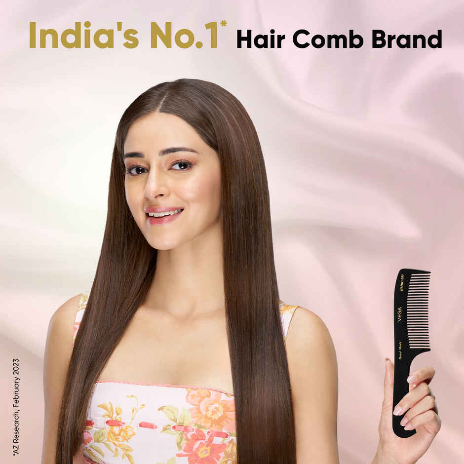 VEGA Grooming Hair Comb,Handmade | For Men And Women | Black | HMBC-203