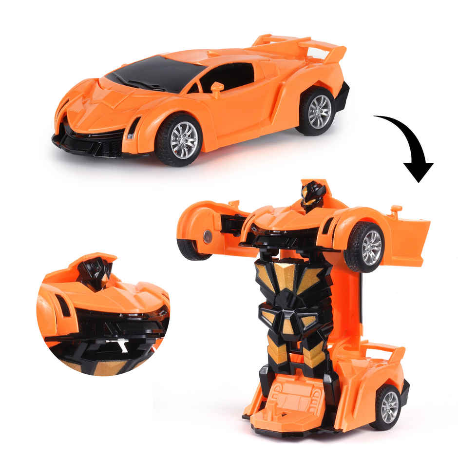 Race N Roll Deforming Friction Car Lam Orange