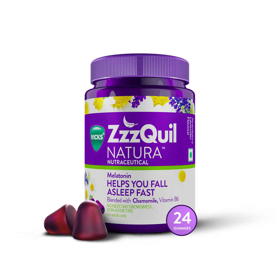 Vicks ZzzQuil Natura, Non-Addictive Sleep-Aid Gummy, Melatonin Helps You Fall Asleep Fast