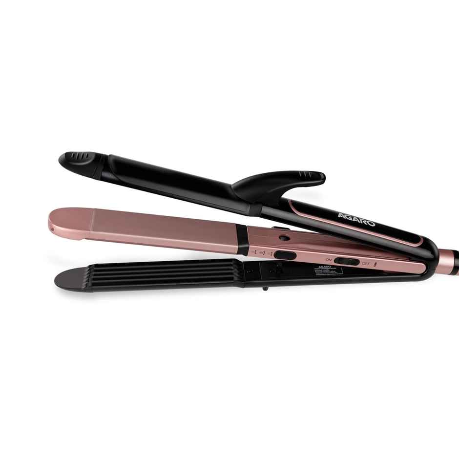 Agaro Hs1119 3-In1 Hair Styler - Black & Rose Gold