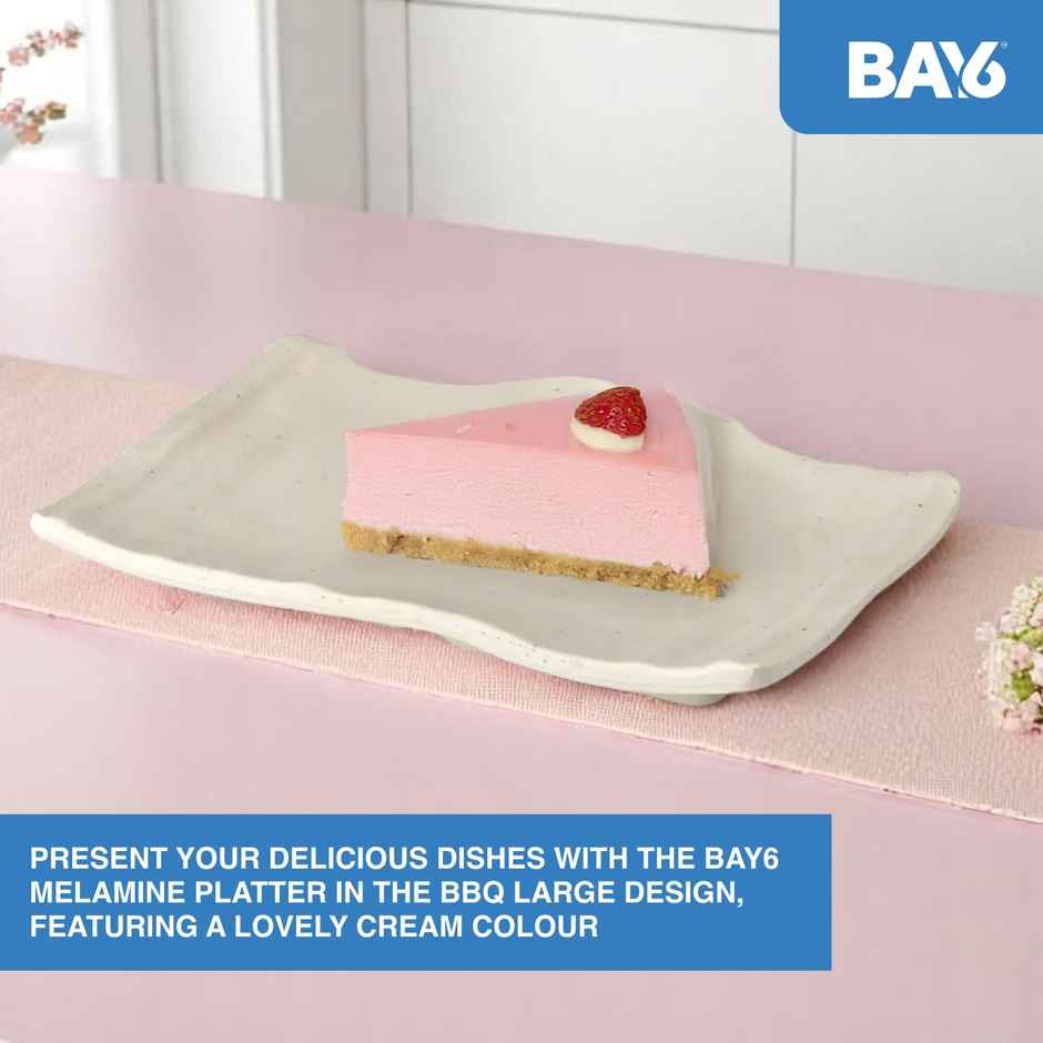BAY6 Melamine Platter - BBQ Large -10*6 Inch - Creame Colour