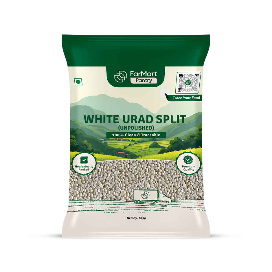 FarMart Pantry White Urad Split | Unpolished Urad Dhuli