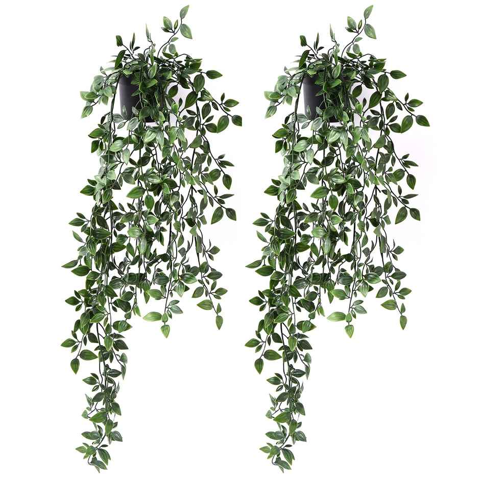 TIED RIBBONS Hanging Artificial Plant with Pot