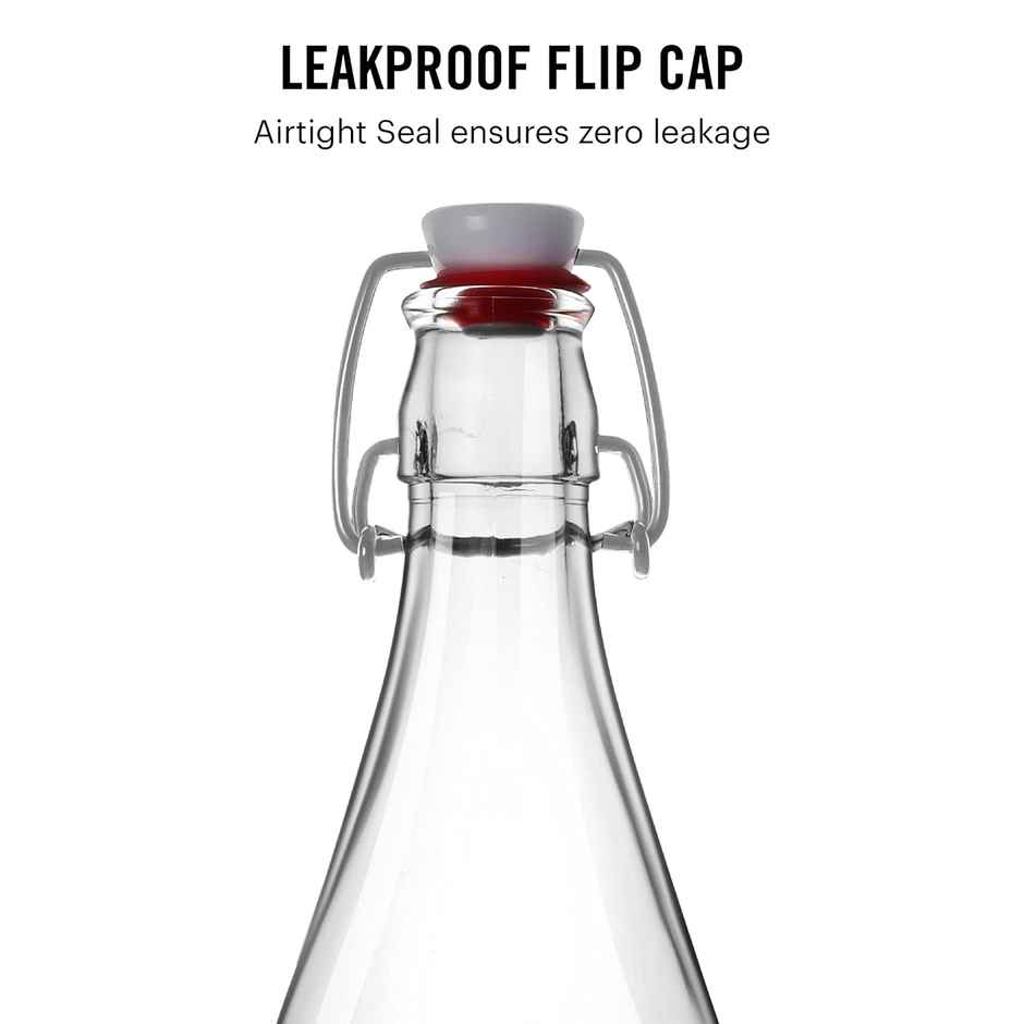 Cello Glass Aquaria Water Bottle Freezer Safe | Clear | 1 L