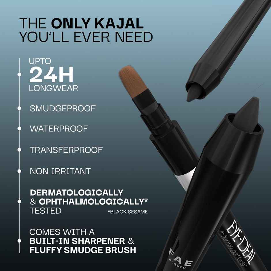 FAE Beauty Eye-Deal Kajal - 24Hr Waterproof, Smudge-Proof with in-built Sharpener | Brown Sugar