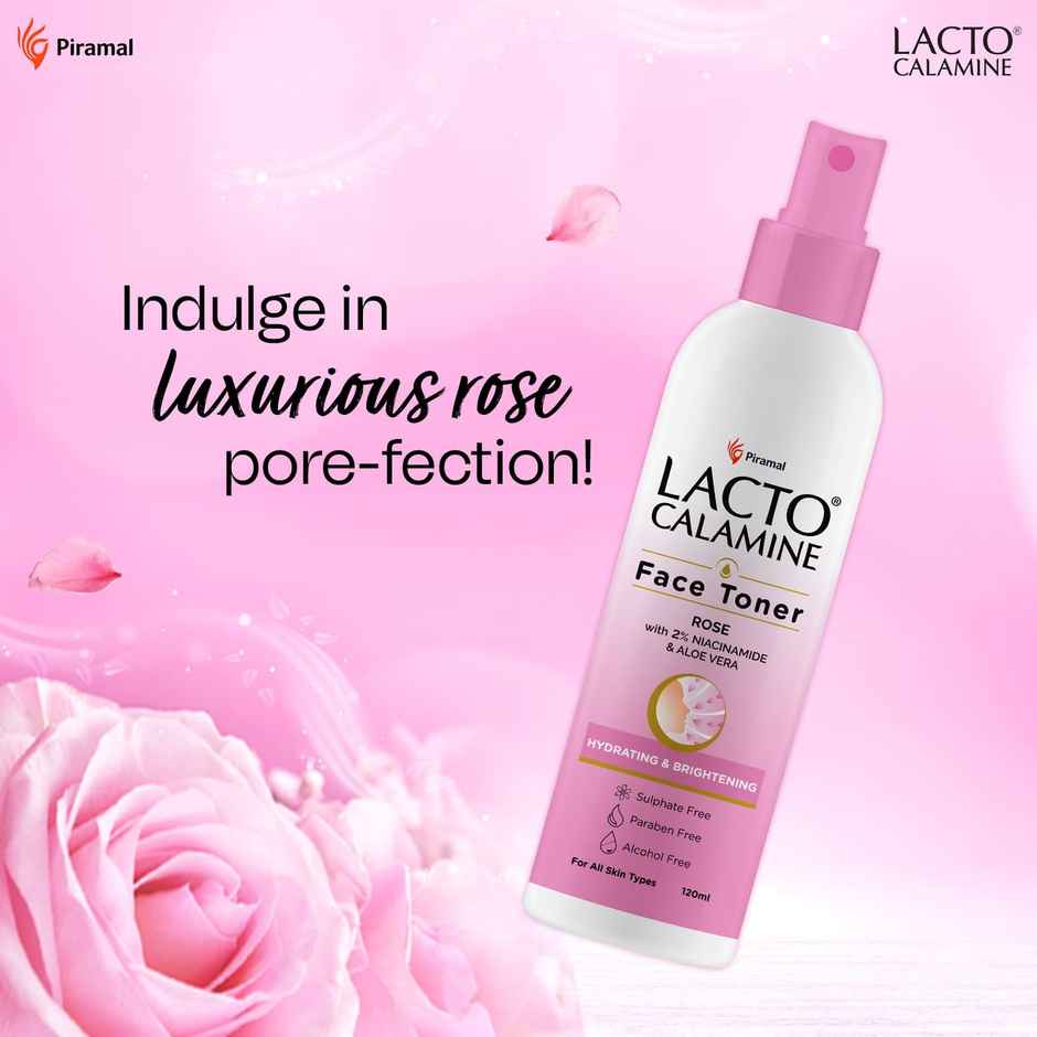 Lacto Calamine Rose Water Toner For Glowing Skin Gulab Jal Face Toner