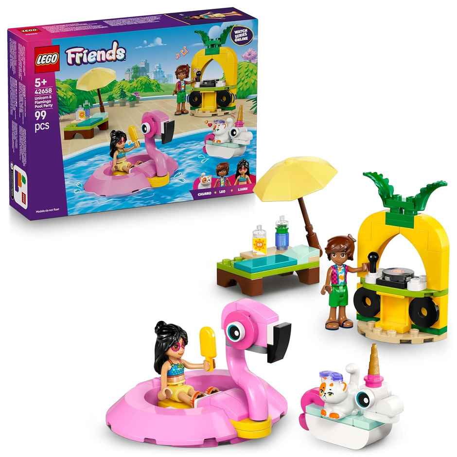 LEGO Friends Unicorn & Flamingo Pool Party Toy Building Set 42658 Building Blocks Toys