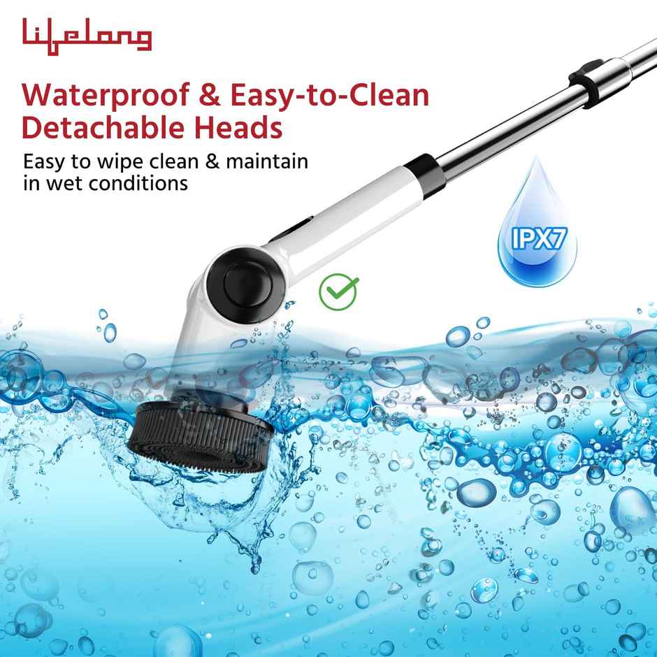 Lifelong Electricmop for Cleaning | 90 min | Adjustable Handle | 3-SpeedModes | TypeC Charging