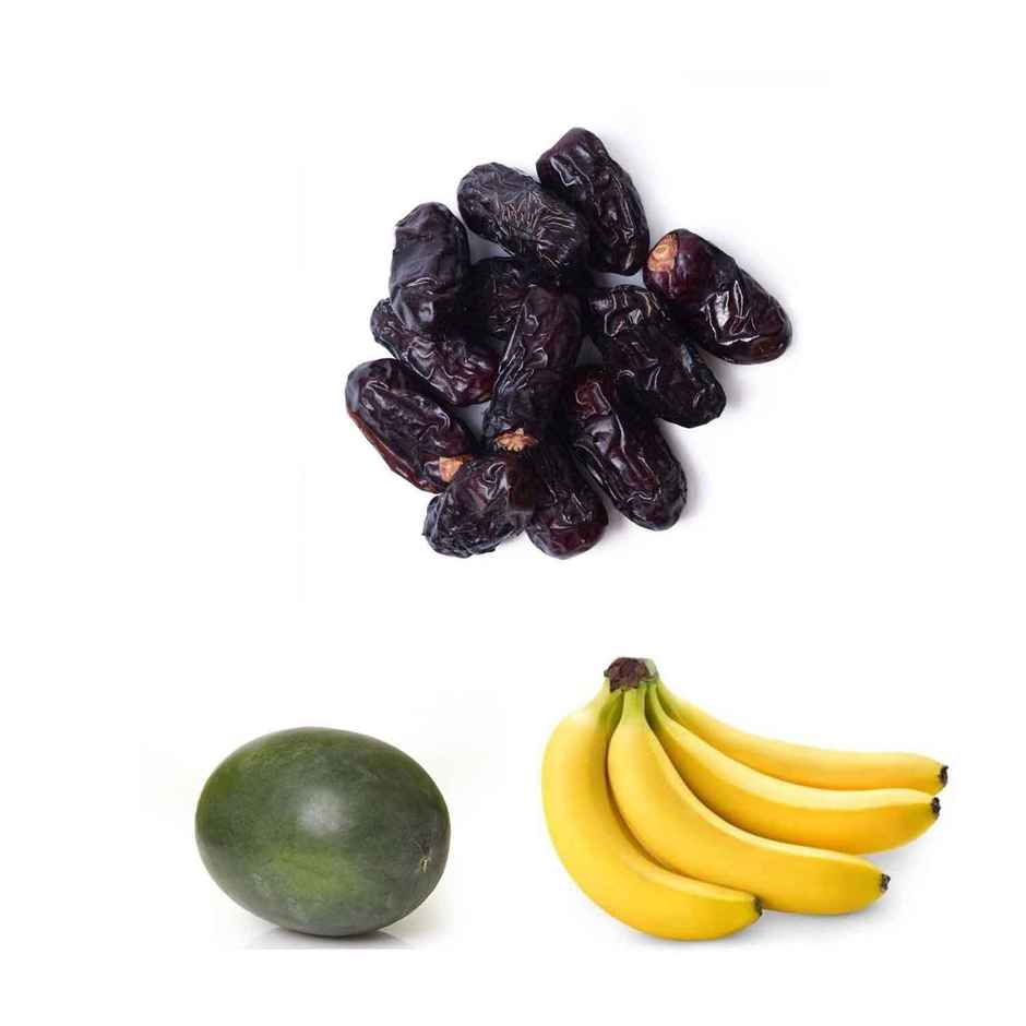 Banana Robusta (4pc), Watermelon Kiran(1pc) & Khari Foods Kalmi Dates(250gms) Combo